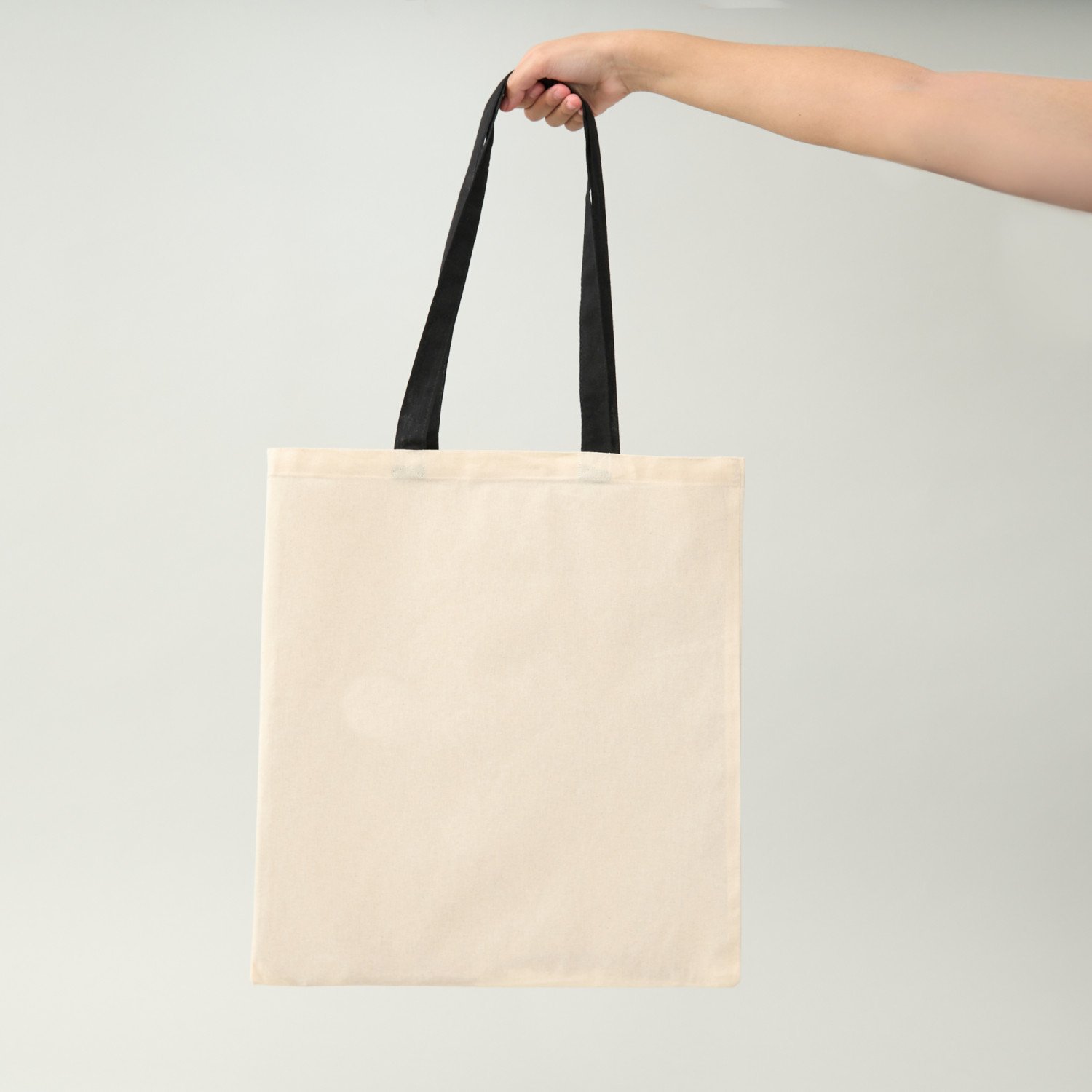 Bolsa Ecológica de Algodón 42x38 cm con Manilla Negra | Personalizable con Logo